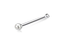 1.5mm Pearl Silver Bone Nose Stud NSKD-146p